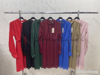 Šaty elegantní dlouhý rukáv dámské (S/M ONE SIZE) ITALSKÁ MÓDA IMWKK224052