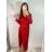 Šaty elegantní třpytivé flitrové dlouhý rukáv dámské (S/M ONE SIZE) ITALSKÁ MÓDA IMWGS223661/UL S/M červená