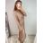 Šaty elegantní třpytivé flitrové dlouhý rukáv dámské (S/M ONE SIZE) ITALSKÁ MÓDA IMWGS223661/UL S/M červená