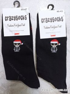 Ponožky veselé vánoční slabé pánské CRAZY SOCKS (40-43,44-47) POLSKÁ MÓDA  DPP21443