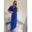 Šaty dlouhé plesové společenské krátký rukáv dámské (S/M/L ONE SIZE) ITALSKÁ MÓDA IMH2280330/DR2 vínová
