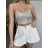 Top croptop elegantný trblietavý s flitrami na ramienka dámsky (S/M ONE SIZE) TALIANSKA MÓDA IMPBB22A58392