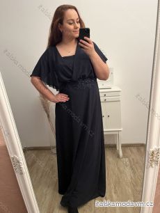 Šaty společenské elegantní krátký rukáv dámské nadrozměr (XL/2XL ONE SIZE) ITALSKÁ MÓDA IMPSH22L723