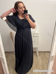 Šaty společenské elegantní krátký rukáv dámské nadrozměr (XL/2XL ONE SIZE) ITALSKÁ MÓDA IMPSH22L723/DU