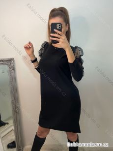 Šaty elegantní dlouhý rukáv dámské (S/M ONE SIZE) ITALSKÁ MÓDA IMWKK224087