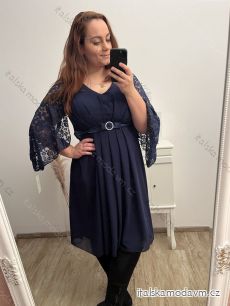 Šaty elegantní společenské dlouhý rukáv dámské nadrozměr (XL/2XL ONE SIZE) ITALSKÁ MÓDA IMPSH2280649