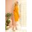 209-8 Dress with a wide tied belt - mustard