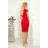 316-1 Lace dress with neckline - red