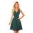 274-2 ANITA Frill dress - green