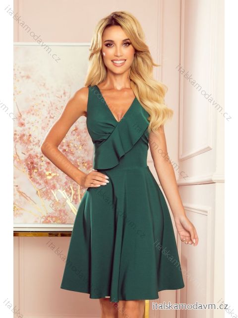 274-2 ANITA Frill dress - green