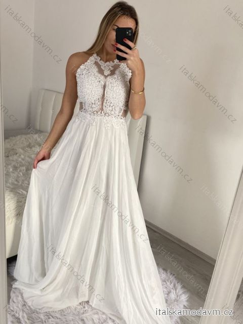 Šaty elegantní společenské dlouhé na ramínka dámské (S/M ONE SIZE) ITALSKá MóDA IMM2218806