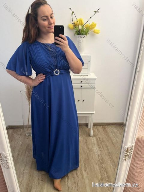 Šaty dlouhé společenské elegantní letní bez rukávu dámské nadrozměr (XL/2XL ONE SIZE) ITALSKÁ MÓDA IMPSH22BIANCA