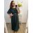 Šaty společenské elegantní plesové krátký rukáv dámské nadrozměr (XL/2XL ONE SIZE) ITALSKÁ MÓDA IMM239016ZO/DU XL/2XL královská modrá