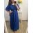 Šaty společenské elegantní plesové krátký rukáv dámské nadrozměr (XL/2XL ONE SIZE) ITALSKÁ MÓDA IMM239016ZO/DU XL/2XL královská modrá