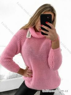 Svetr pletený s rolákem dlouhý rukáv dámský (S/M ONE SIZE) ITALSKá MODA IM323001