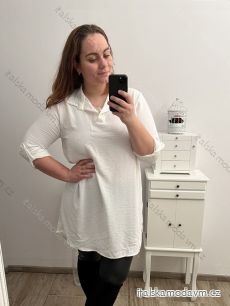 Tunika košilová dlouhý rukáv dámská nadrozměr (2XL/3XL ONE SIZE) ITALSKá MóDA IM423028