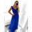 Šaty společenské dlouhé elegantní dámské (S/M ONE SIZE) ITALSKÁ MÓDA IM923MARINA/DU S/M tmavě modrá