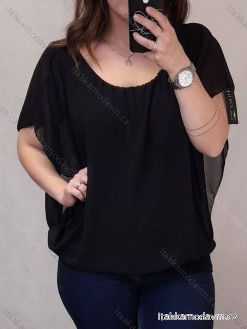 Halenka/tunika šifon krátký rukáv dámské (M/L ONE SIZE) ITALSKá MóDA IMD230511