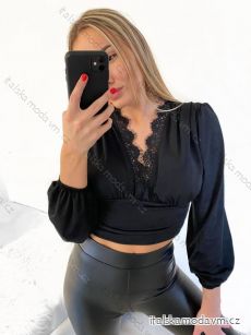 Top/halenka dlouhý rukáv dámské (S/M ONE SIZE) ITALSKÁ MÓDA IMM23LS26879/DU