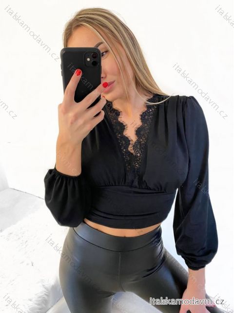 Top/halenka dlouhý rukáv dámské (S/M ONE SIZE) ITALSKÁ MÓDA IMM23LS26879/DU