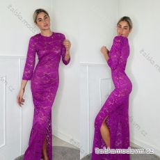 Šaty dlouhý elegantní společenské dlouhý rukáv dámské (S/M ONE SIZE) ITALSKÁ MÓDA IMPBB23P24078