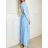 Šaty dlouhé elegantní skládané dlouhý rukáv dámské (S/M ONE SIZE) ITALSKÁ MÓDA IMPBB2320469s