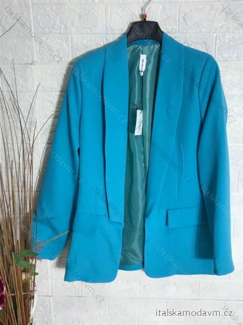 Sako dlouhý rukáv dámské (S-XL) ITALSKÁ MÓDA IMPGM237650-04 tyrkysová S
