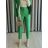Kalhoty dlouhé s páskem dámské (S-XL) ITALSKÁ MÓDA IMPGM237884-01 zelená S