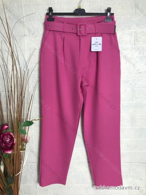 Kalhoty dlouhé s páskem dámské (S-XL) ITALSKÁ MÓDA IMPGM237884-02 růžová S