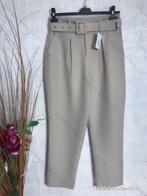 Kalhoty dlouhé s páskem dámské (S-XL) ITALSKÁ MÓDA IMPGM237884-03 béžová S