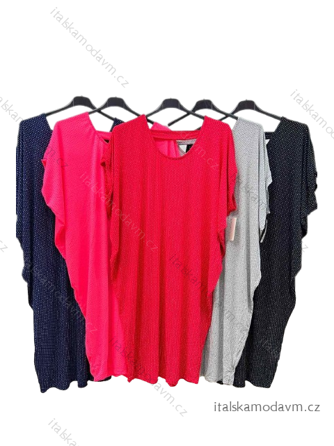 Šaty krátký rukáv dámské nadrozměr (4XL/5XL ONE SIZE) ITALSKá MóDA IM423042