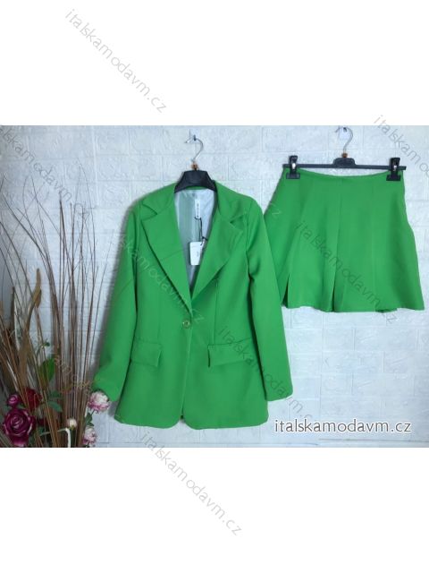 Souprava elegantní sukně a sako dámská (S-XL) ITALSKÁ MÓDA IMPGM237994-07 zelená M