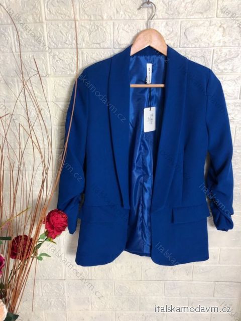Sako dlouhý rukáv dámské (S-XL) ITALSKÁ MÓDA IMPGM237647-08 královská modrá M