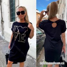 Šaty oversize letní krátký rukáv dámské (L/XL ONE SIZE) ITALSKÁ MÓDA IMD20435/DU