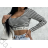 Crop top dlouhý rukáv dámský proužek (S/M ONE SIZE) ITALSKÁ MÓDA IMPCF2327358