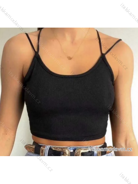 Crop top na ramínka dámský (S/M ONE SIZE) ITALSKÁ MÓDA IMPCF2320824MICRO