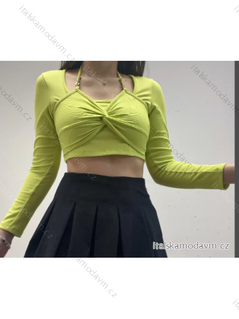 Crop top dlouhý rukáv dámský (S/M ONE SIZE) ITALSKÁ MÓDA IMPCF2326695