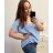Tunika/halenka krátký rukáv dámská nadrozměr (2XL/3XL/4XL ONE SIZE) ITALSKÁ MÓDA IMD231458/DR 2XL/3XL modrá
