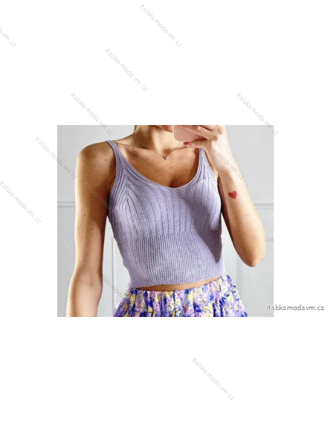 Top croptop na ramínka dámský (S/M ONE SIZE) ITALSKÁ MÓDA IMPBB23Y18010