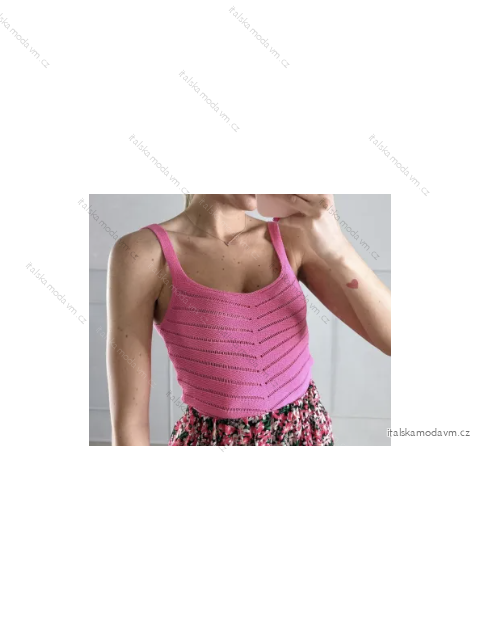 Top croptop na ramínka dámský (S/M ONE SIZE) ITALSKÁ MÓDA IMPBB23Y18010