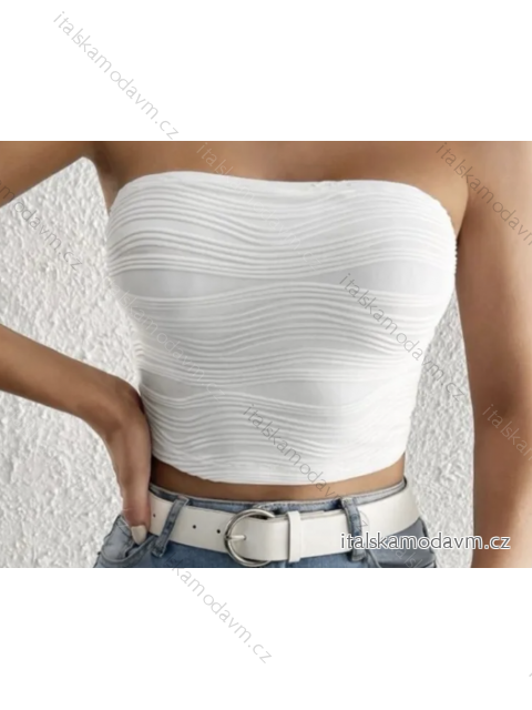 Top croptop carmen bez rukávu dámský (S/M ONE SIZE) ITALSKÁ MÓDA IMPLP2362310055