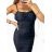 Šaty elegantní na ramínka dámské (S/M ONE SIZE) ITALSKÁ MÓDA IMM23m23890/DU S/M královská modrá
