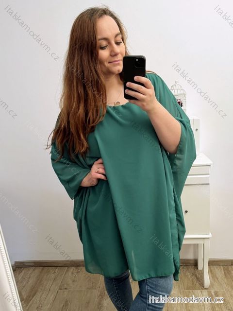 Tunika oversize krátký rukáv dámská nadrozměr (XL/2XL/3XL/4XL ONE SIZE) ITALSKÁ MÓDA IMBM23FATI/DU