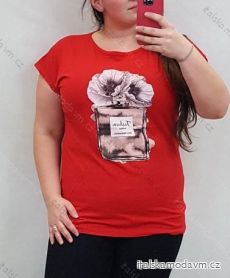 Tričko KRÁTKÝ rukáv dámské VOGUE (2XL-4XL) TURECKÁ MODA FRA120003/DR červená XXL