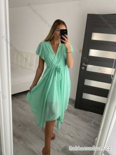 Šaty šifonové letní krátký rukáv dámské (S/M/L ONE SIZE) ITALSKÁ MÓDA IMM2252517FS