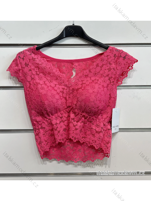 Top crop top krajkový bez rukávu dámské (S/M ONE SIZE) ITALSKÁ MÓDA IMPSH233208