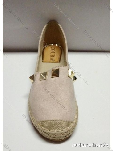 Espadrilky polobotky módní dámské  (37-41) OBUV 5646B Béžová světlá 37