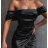 Šaty elegantní carmen dámské (S/M ONE SIZE) ITALSKÁ MÓDA IMPBB23A11818/DU S/M Černá
