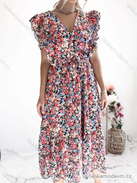 Šaty dlouhé elegantní letní bez rukávu dámské (S/M ONE SIZE) ITALSKÁ MÓDA IMD23301-3