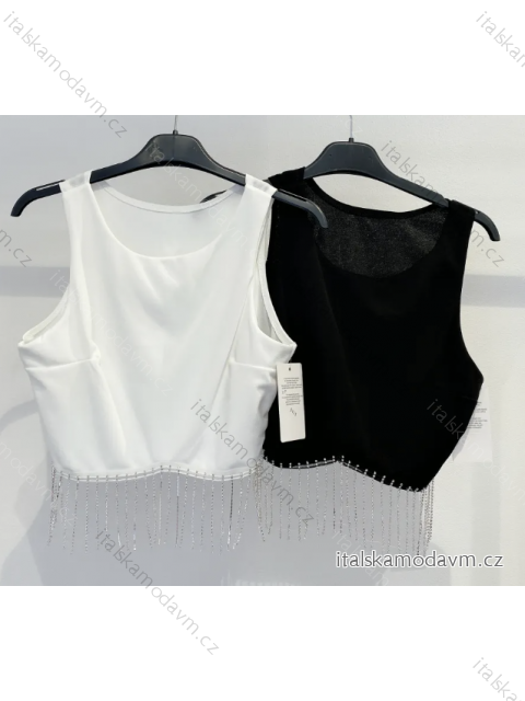 Top croptop bez rukávu dámský (S/M ONE SIZE) ITALSKÁ MÓDA IMPMD235835a